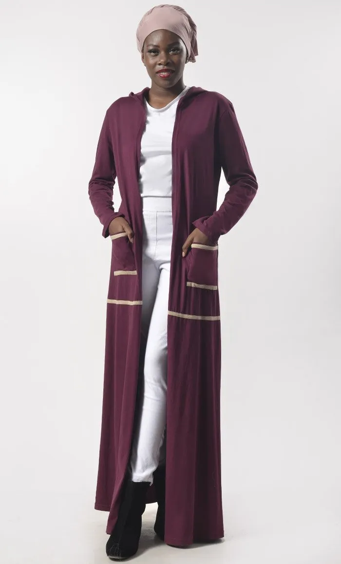 Basic Comfortable Jersey Shrug-Wine