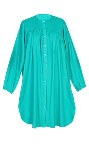 Basic Comfortable Rayon Button Down Tunic With Pockets - Final Sale