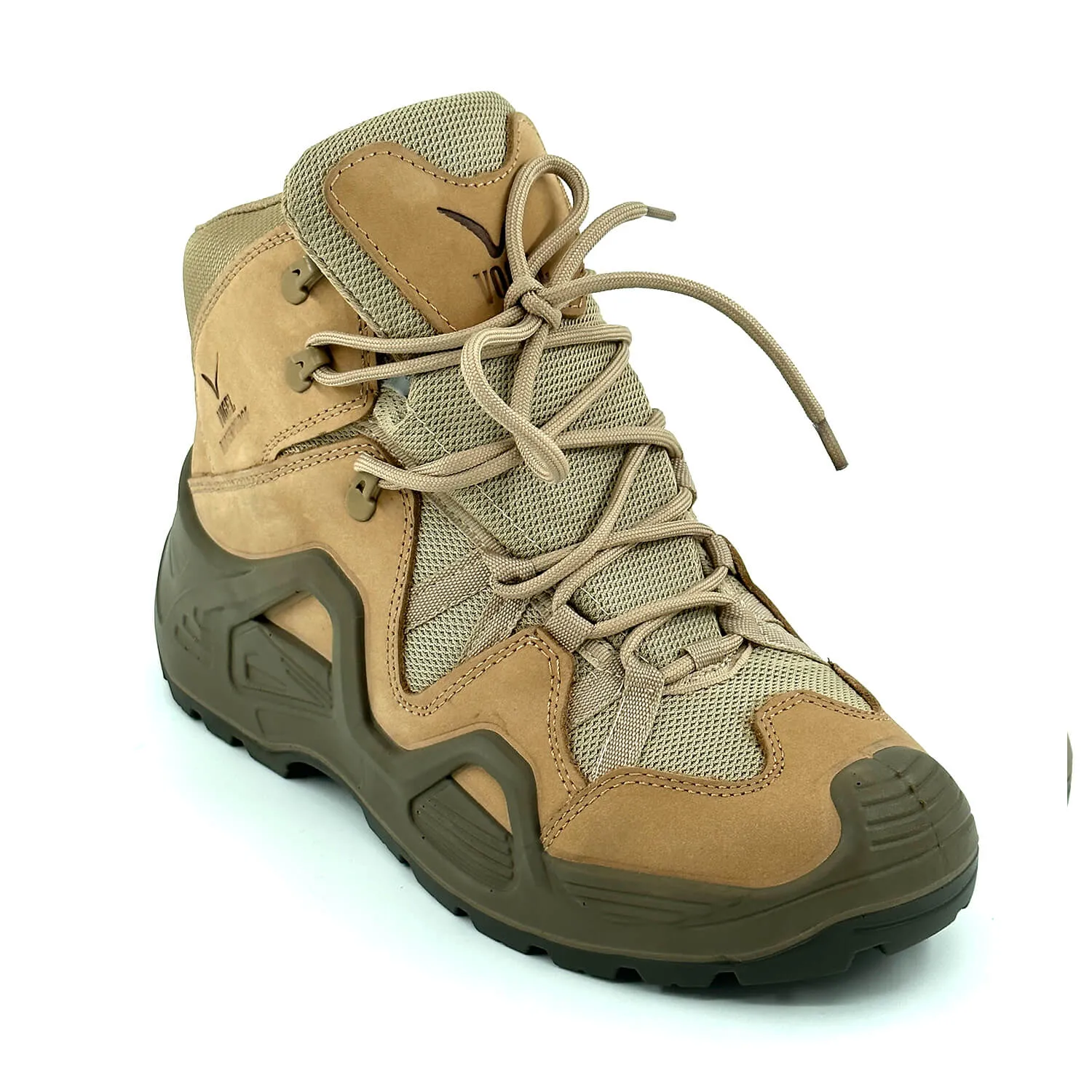 Beige Tactical Military Zipperless Waterproof Boots (CRW2)