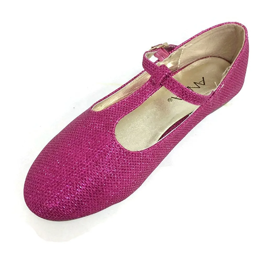 Bella Marie Kids Mary Jane T-Strap Ballet Flats Shoes