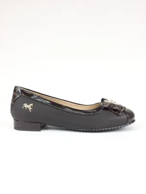 Brown Bow Ballerina Flats