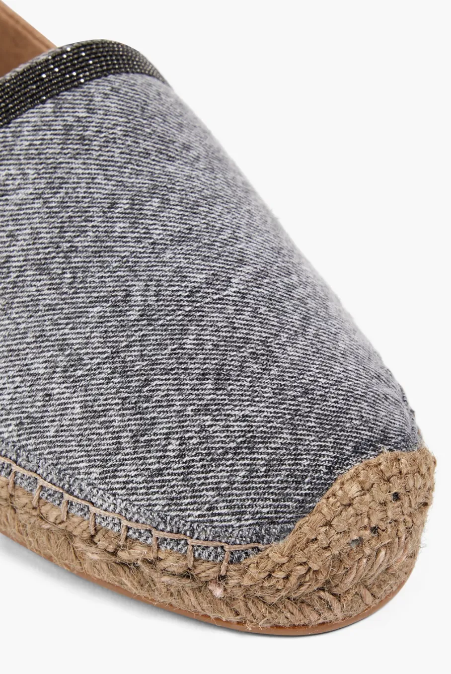 Brunello Cucinelli Women's Espadrilles Bead Embellished and Suede Denim