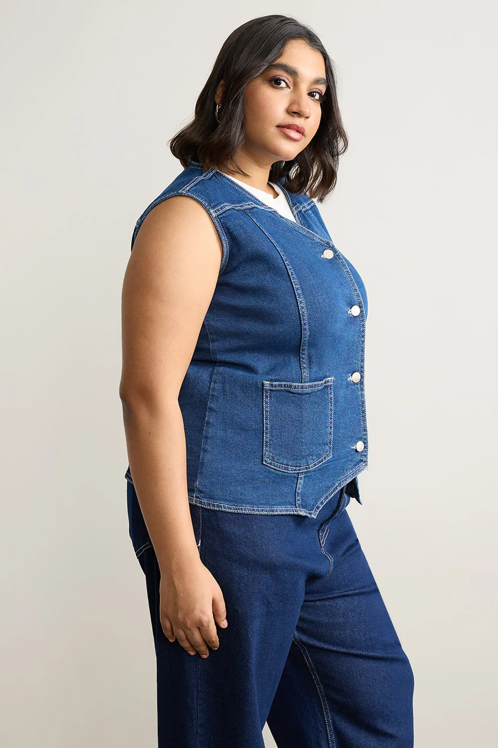 Classic Denim Stretch Vest