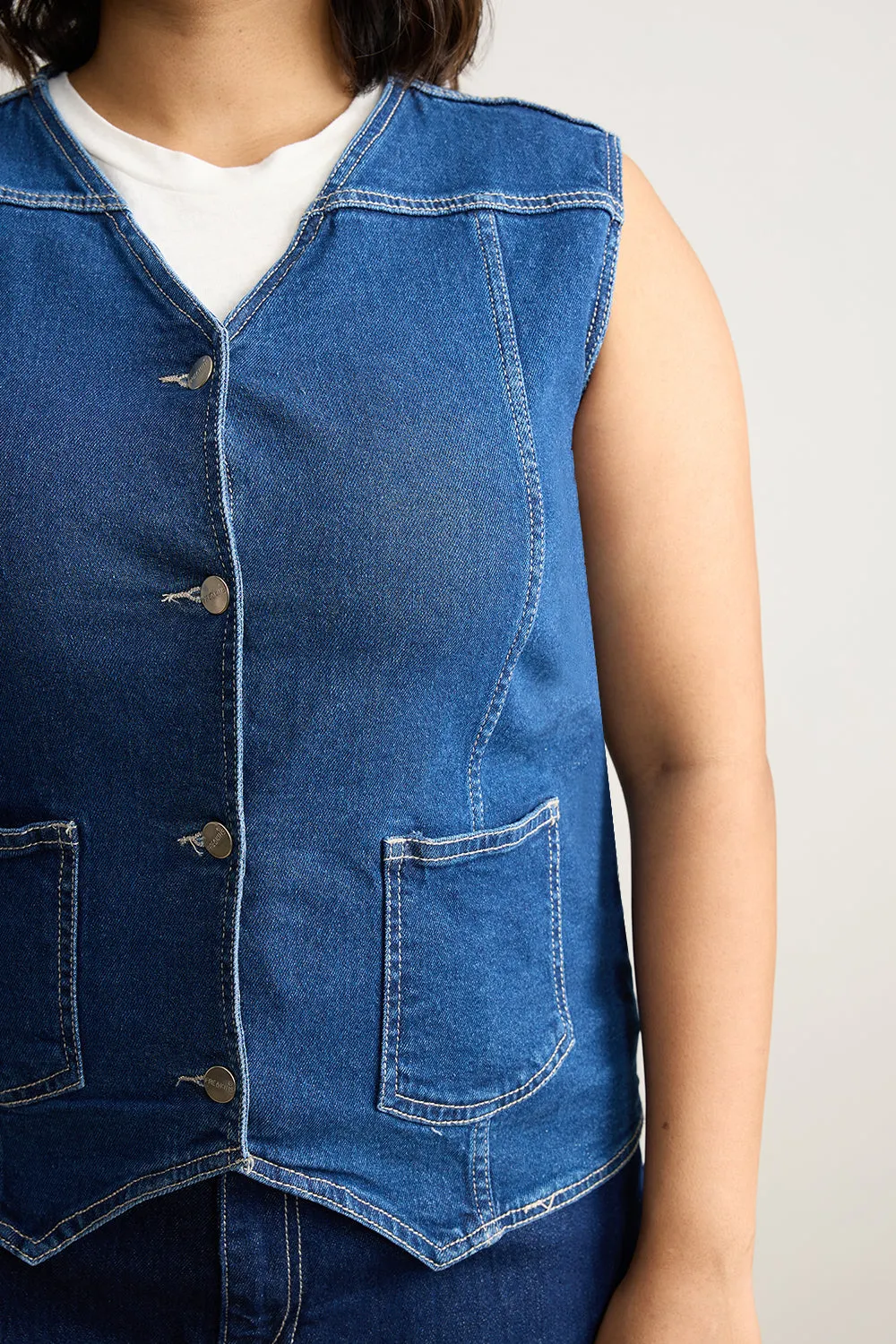 Classic Denim Stretch Vest