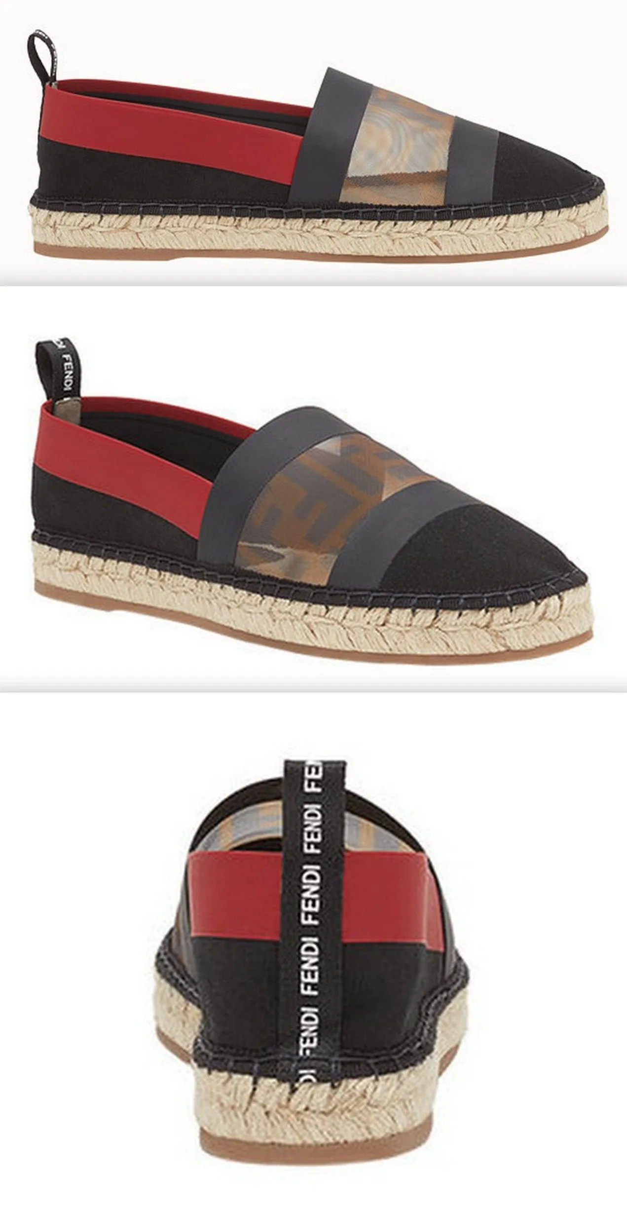 'Colibri' Black Canvas Espadrilles