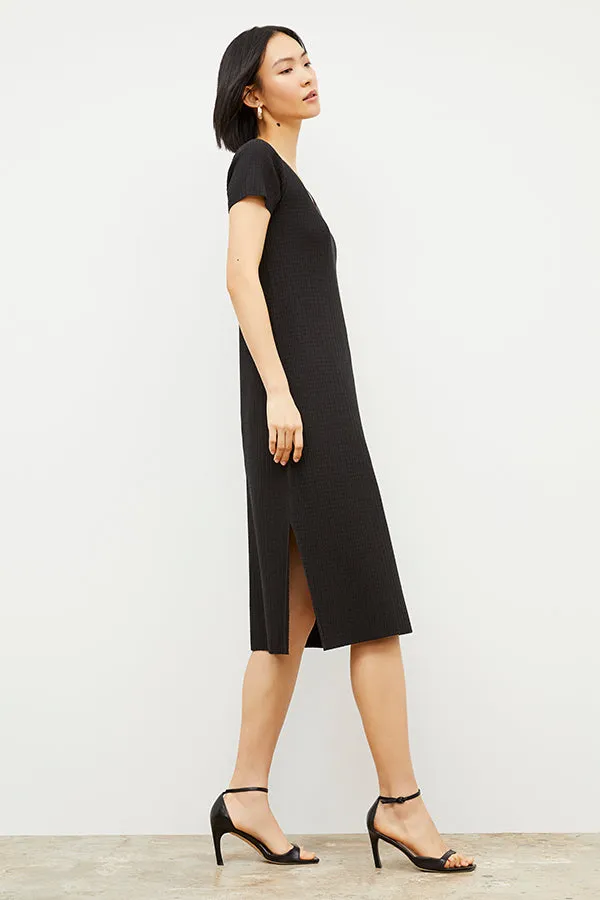 Danica Dress - Geo Micro Knit :: Black