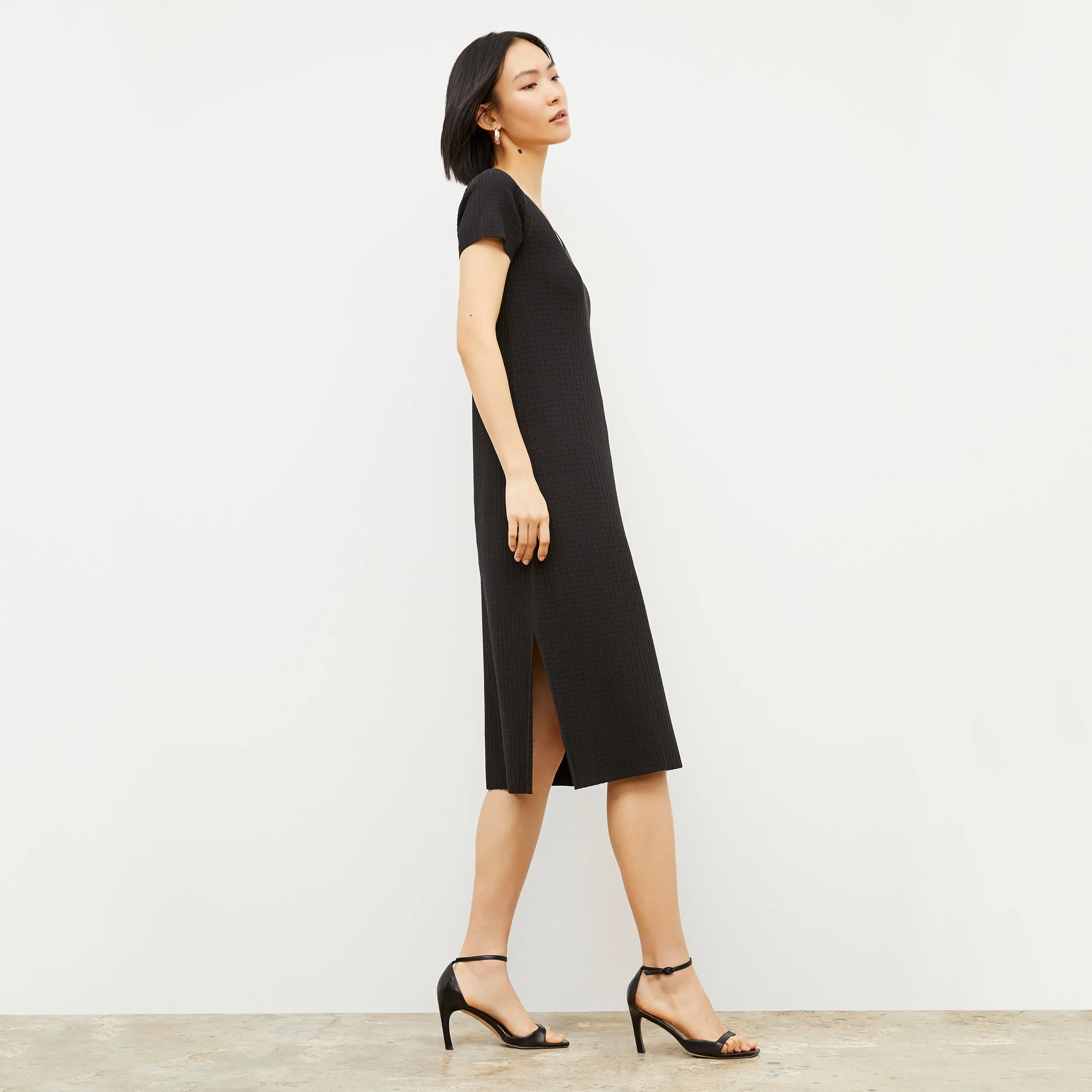 Danica Dress - Geo Micro Knit :: Black