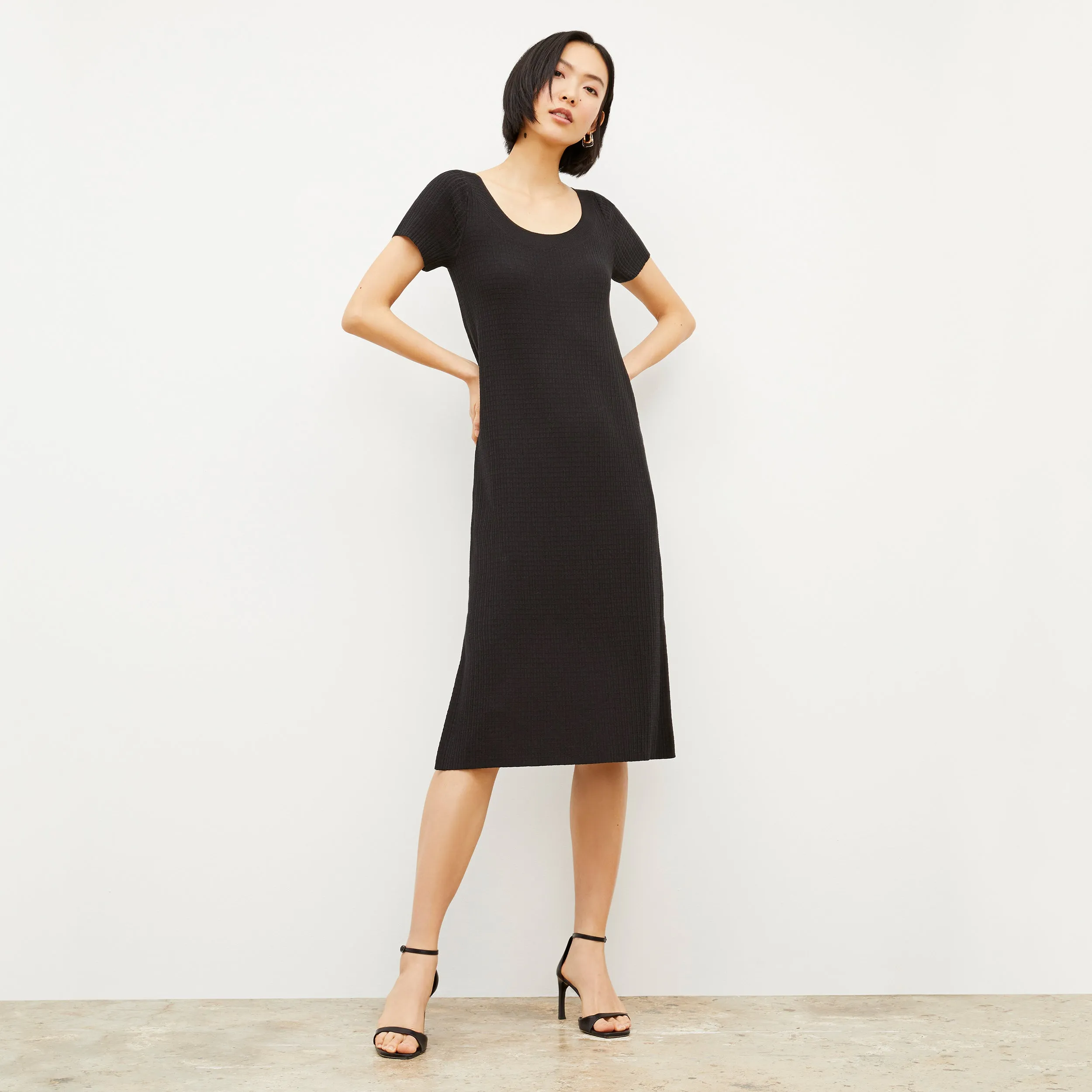 Danica Dress - Geo Micro Knit :: Black