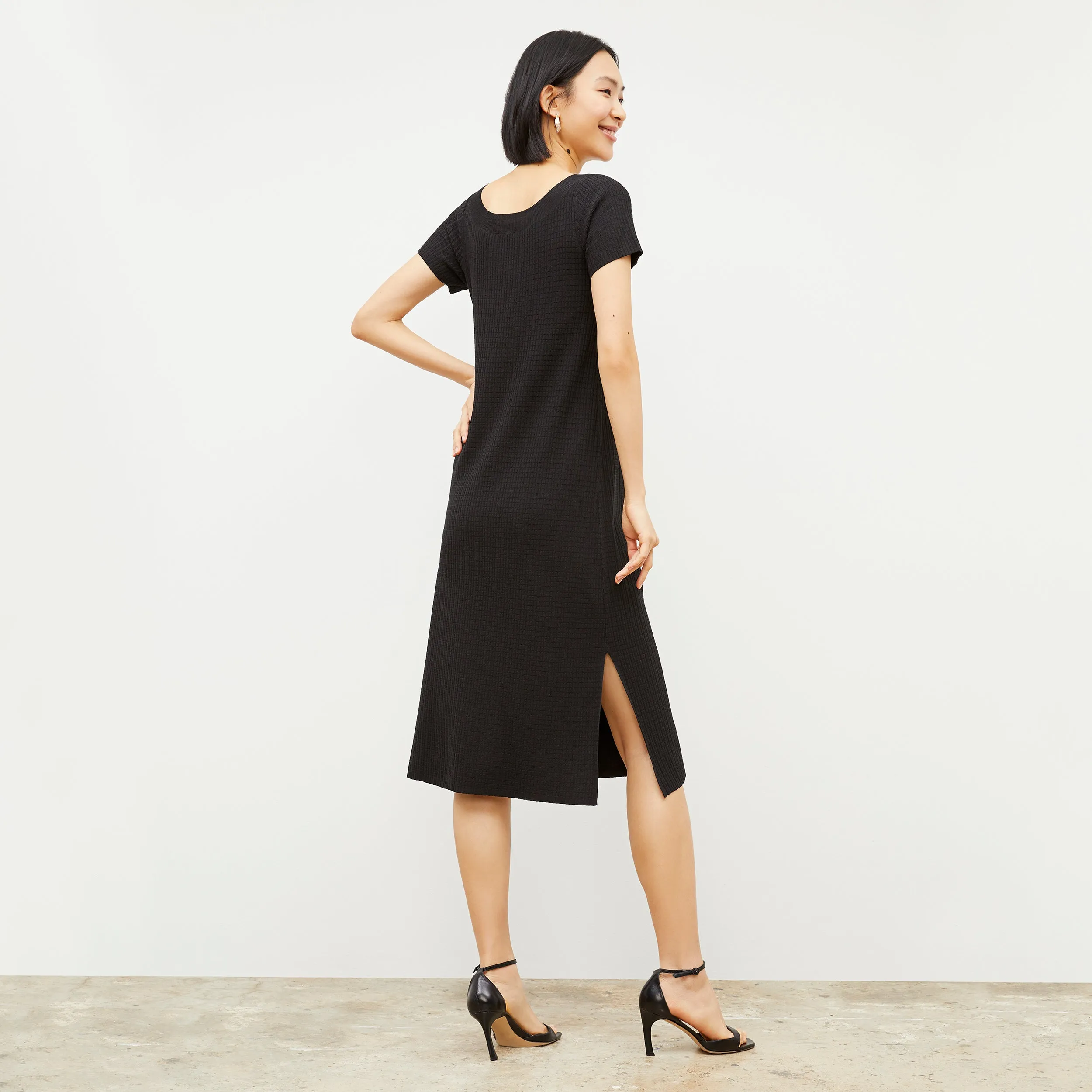 Danica Dress - Geo Micro Knit :: Black