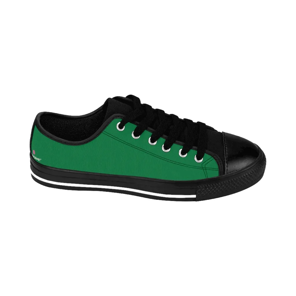 Dark Green Color Women's Sneakers, Lightweight Low Tops Tennis Running Casual Shoes For Women