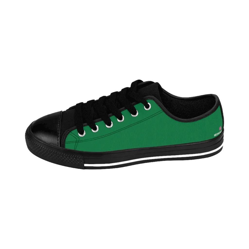 Dark Green Color Women's Sneakers, Lightweight Low Tops Tennis Running Casual Shoes For Women