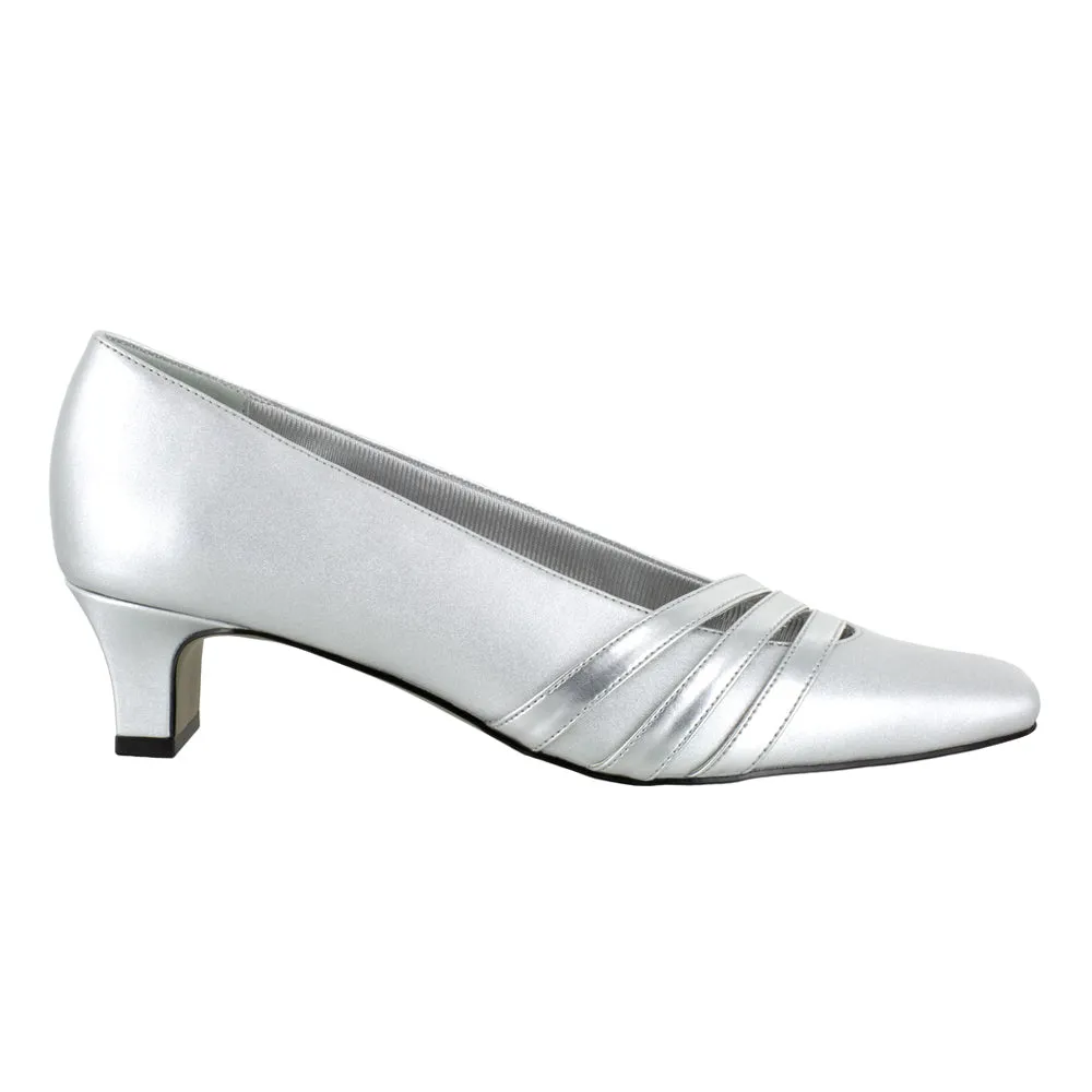 Entice Metallic Slip On Square Toe Pumps