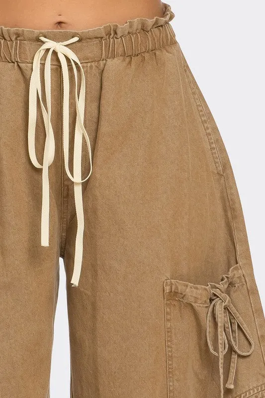 Get Loosed- Medium Washed Denim Drawstring Pant