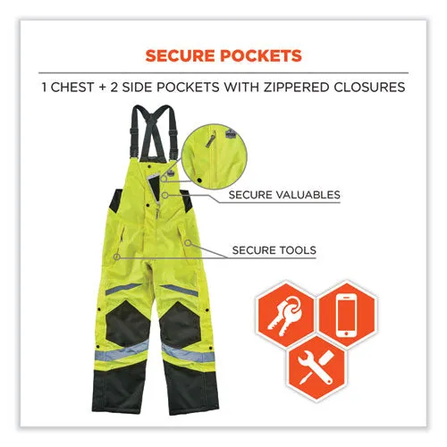 Glowear 8928 Class E Hi-vis Insulated Bibs, Small, Lime, Ships In 1-3 Business Days