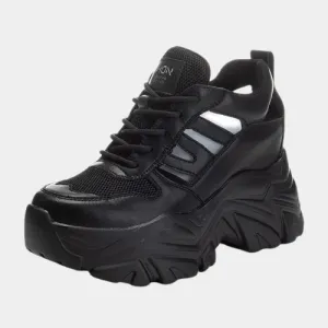 Joskaa 2024 New Black Platform Sneakers Lace Up