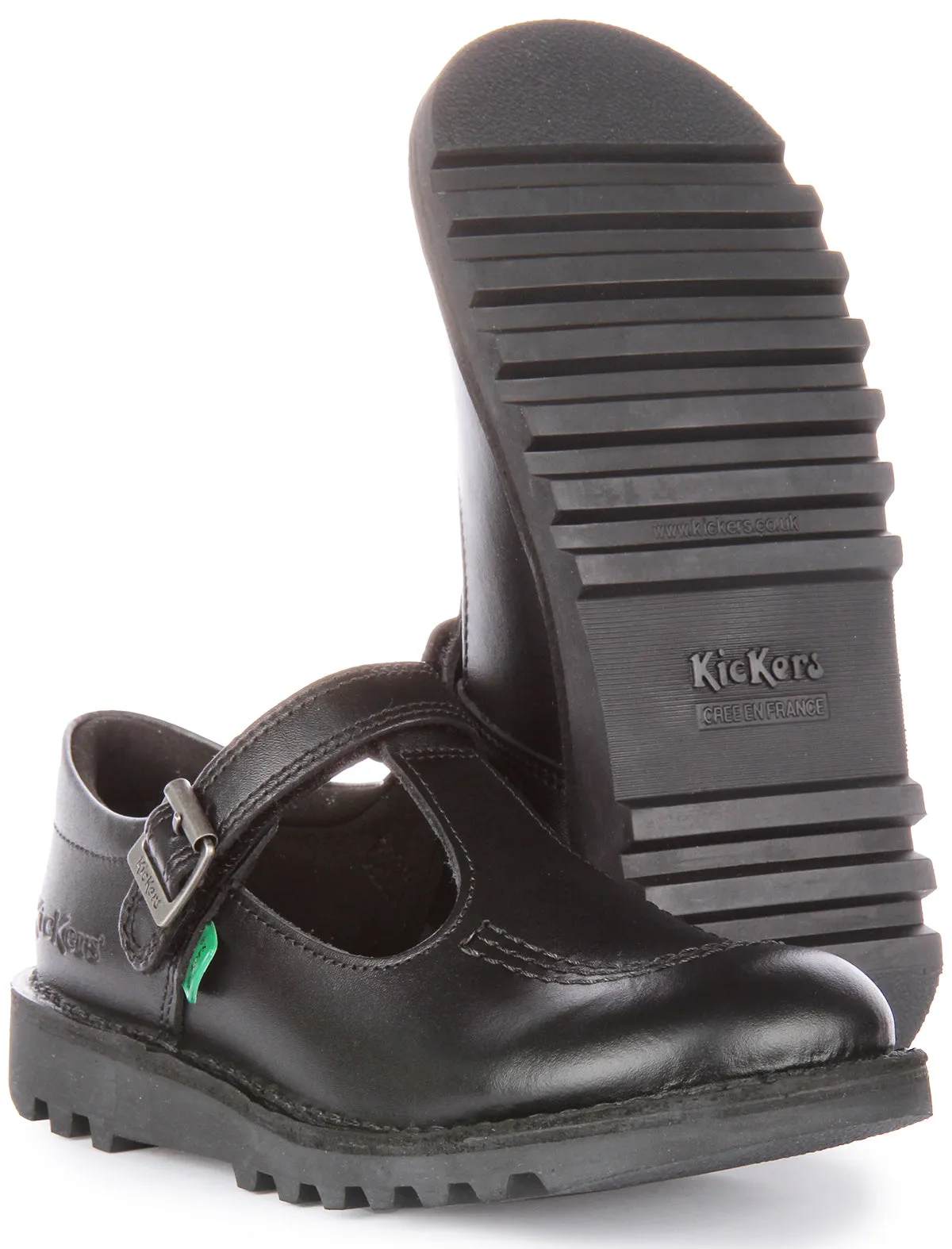 Kickers Kick T Velcro Lthr In Black For Toddler