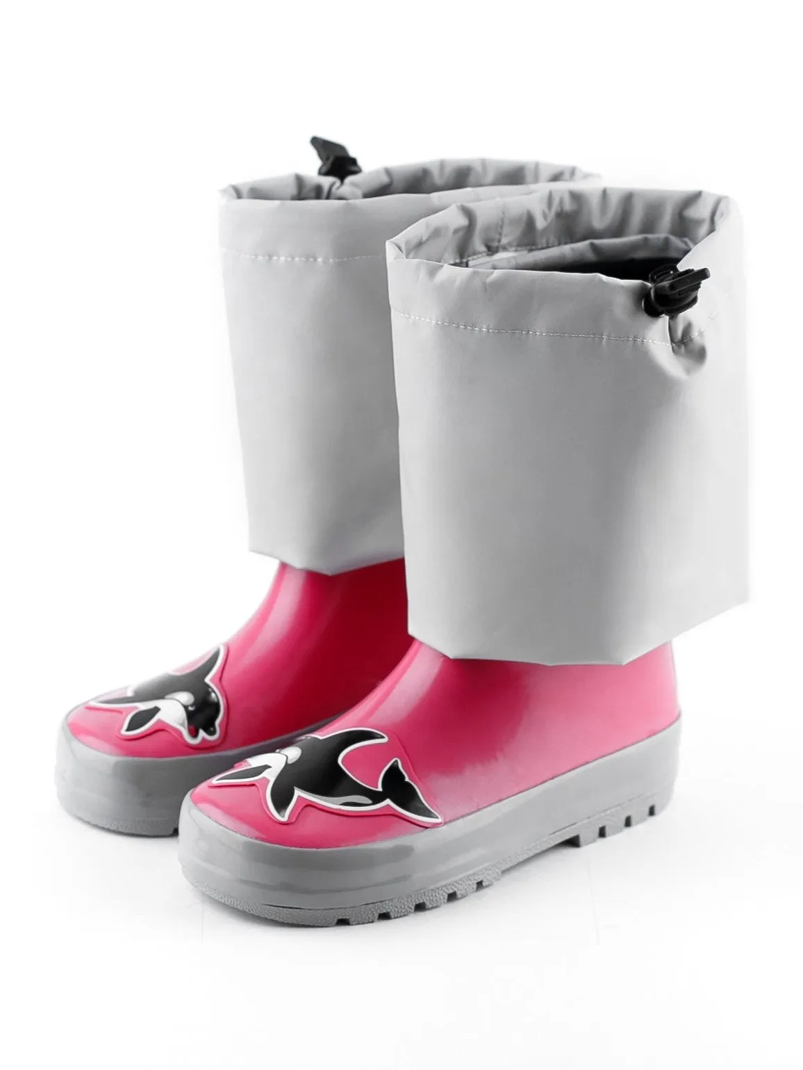 KidORCA Kids Rain Boots with Above Knee Waders _ Pink