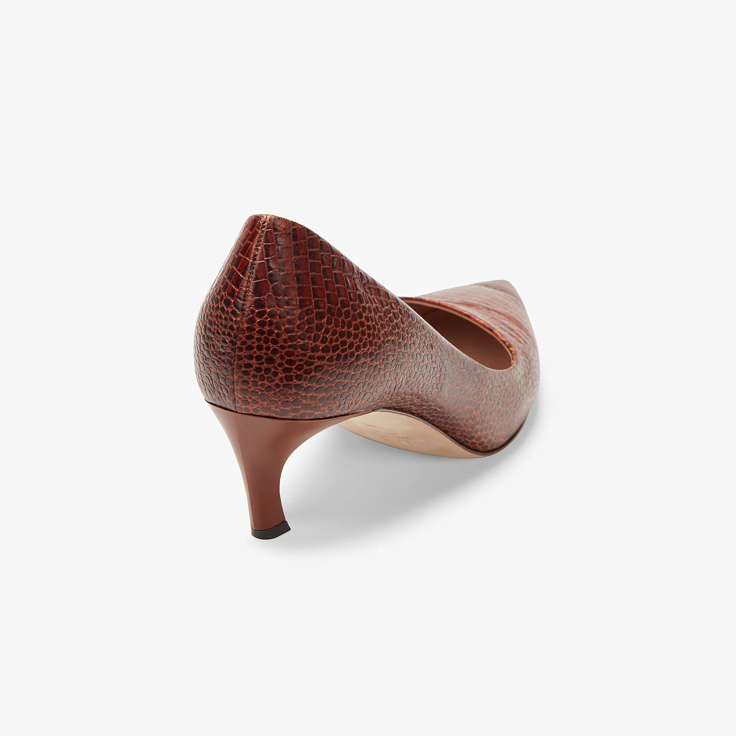 Lillian Pump - Mini Embossed Croc :: Brown