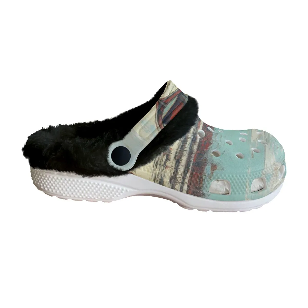 Mc#14. Men's Classic Clogs with Fleece, abstract, print