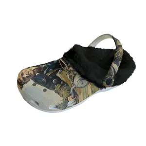 Mc#15 Men's Classic Clogs with Fleece, motorcycle print