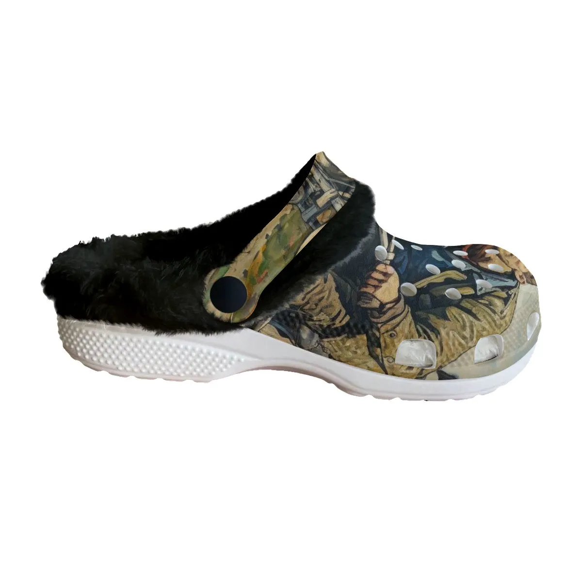 Mc#15 Men's Classic Clogs with Fleece, motorcycle print