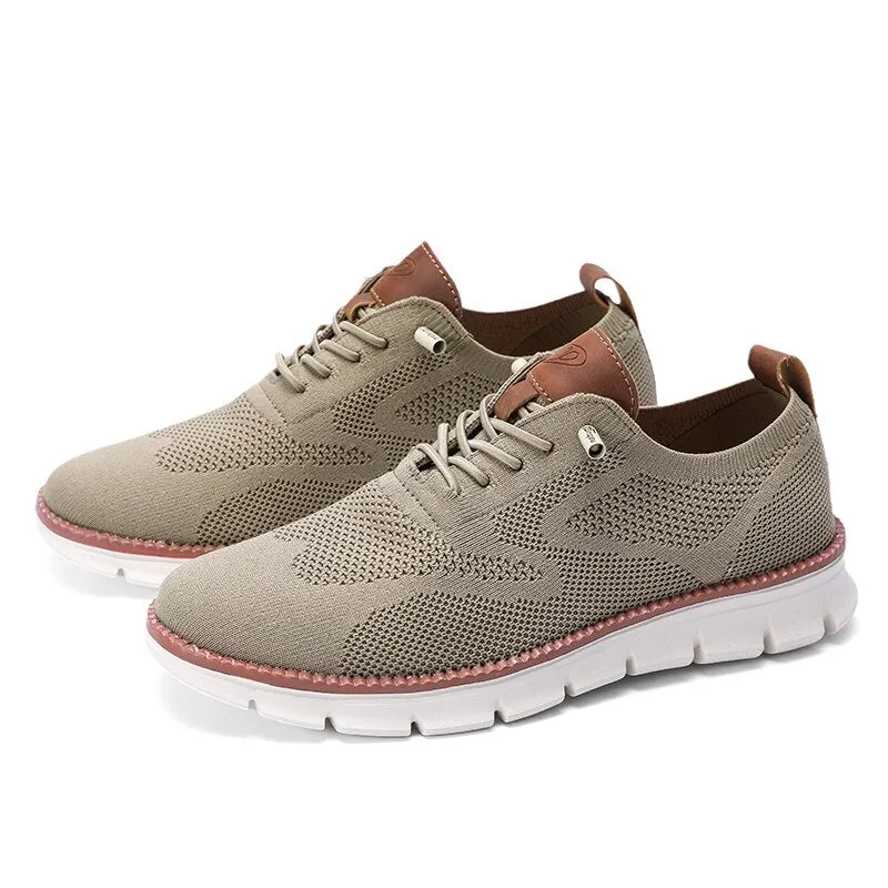 Men's Soft Lightweight Breathable Knit Casual Lace-Up Sneakers