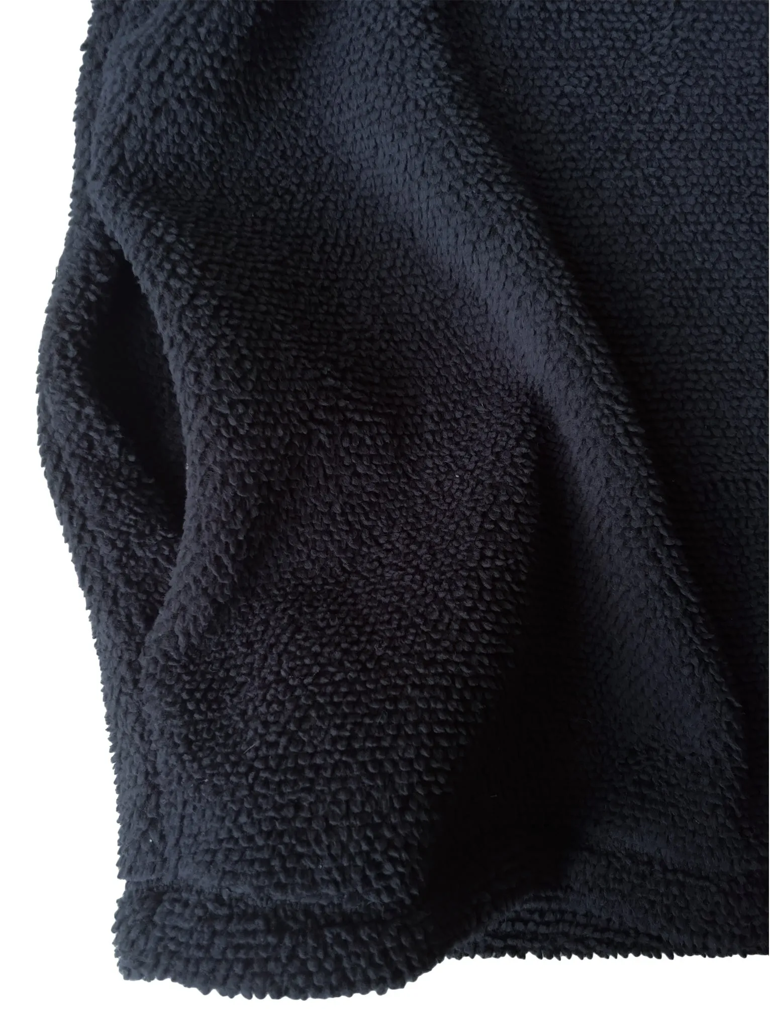 Micro Soft Jacquard Fleece Lined Bonded Pullover with Half Zip In Navy / Black - Kensington Eastside