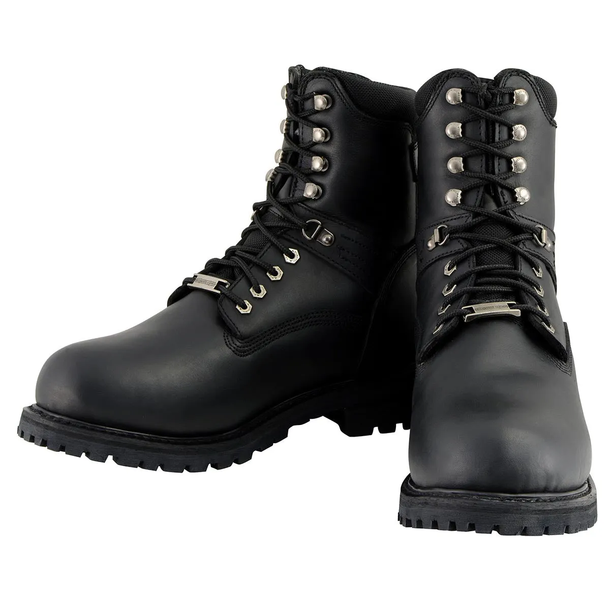 Milwaukee Leather Men's Black Wide Width 7-inch Lace to Toe Full-Waterproof Leather Boots MBM9036WP