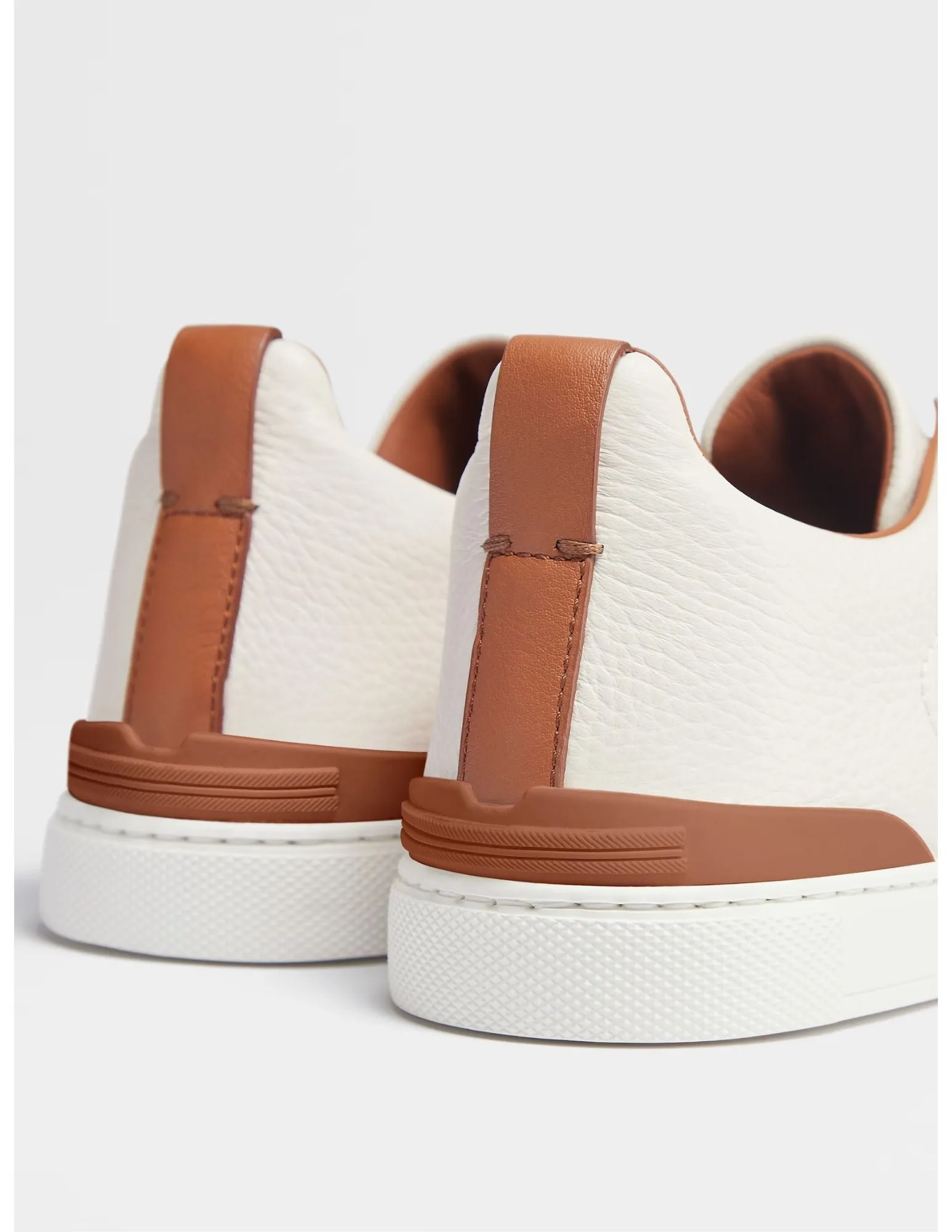 Off White Deerskin Triple Stitch Sneakers