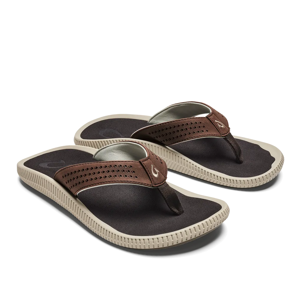 Olukai Ulele Sandal Dark Wood Men's