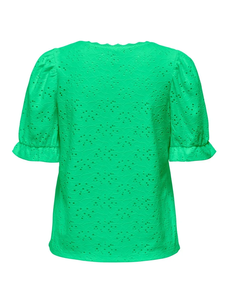 Onlnew Smilla S/s Puff Top Pri Cs J - Groen