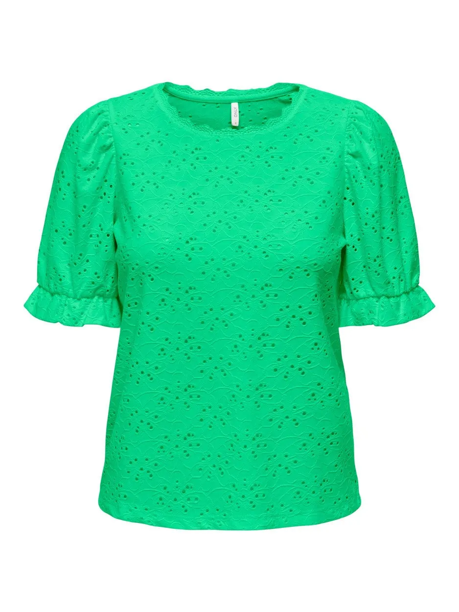 Onlnew Smilla S/s Puff Top Pri Cs J - Groen