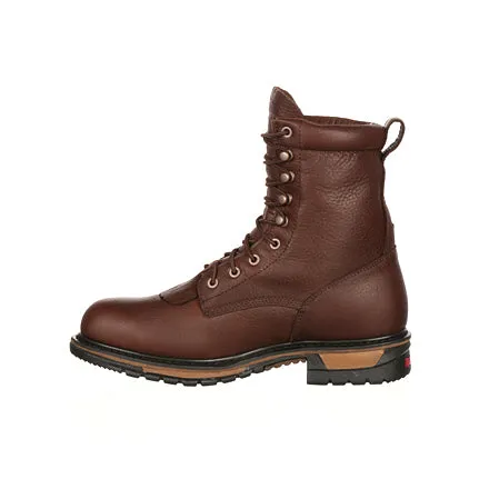 Rocky Men's Original Ride Steel Toe Waterproof Lacer Western Work Boot - Brown FQ0006717