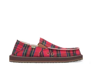 Sanuk Mens Vagabond ST Plaid Chill Red Multi