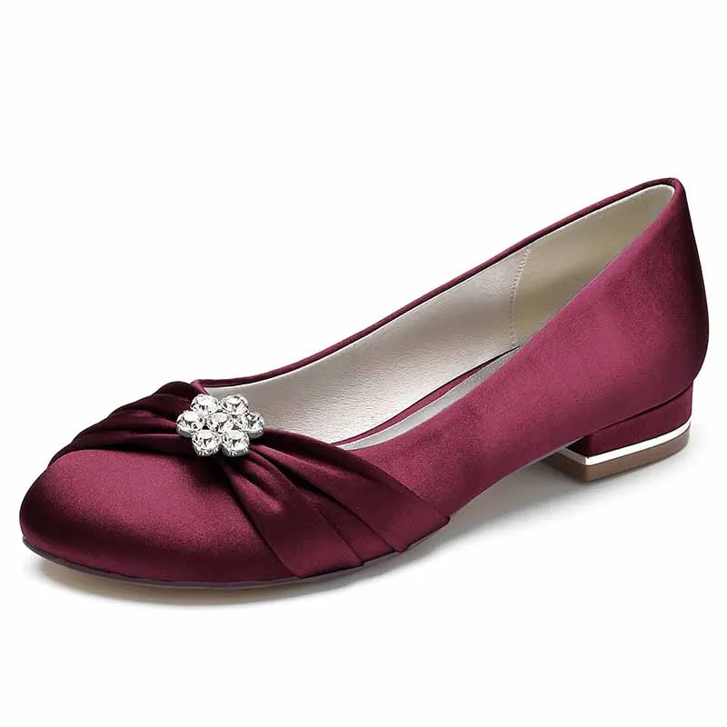 Satin Flats for bride comfortable event shoes wedding shoes