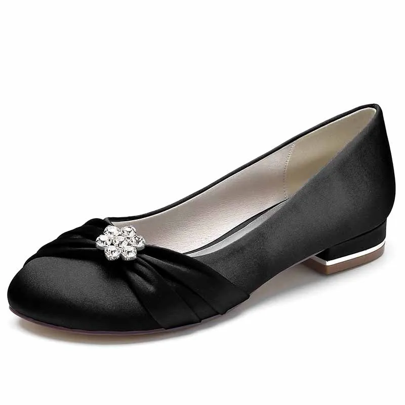 Satin Flats for bride comfortable event shoes wedding shoes