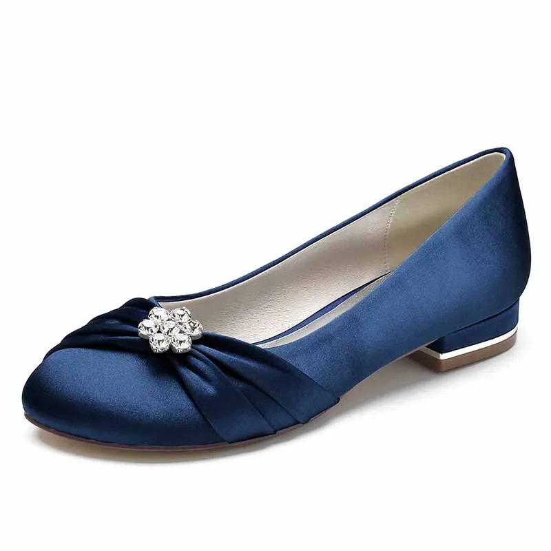 Satin Flats for bride comfortable event shoes wedding shoes