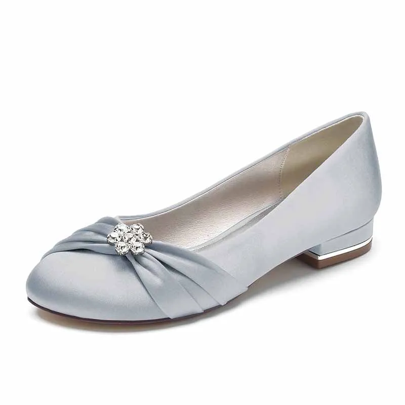 Satin Flats for bride comfortable event shoes wedding shoes