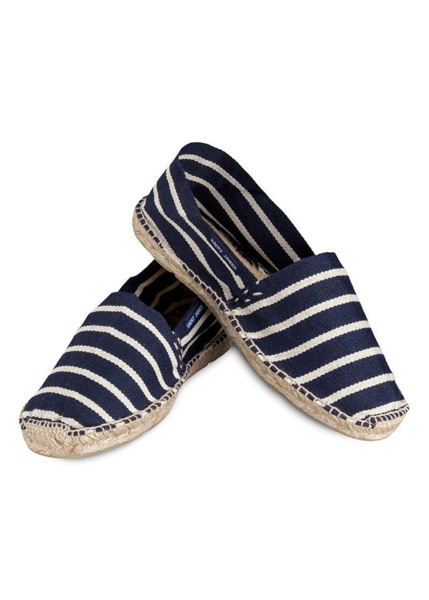 Striped espadrilles for women - in cotton canvas (MARINE/BLANC)