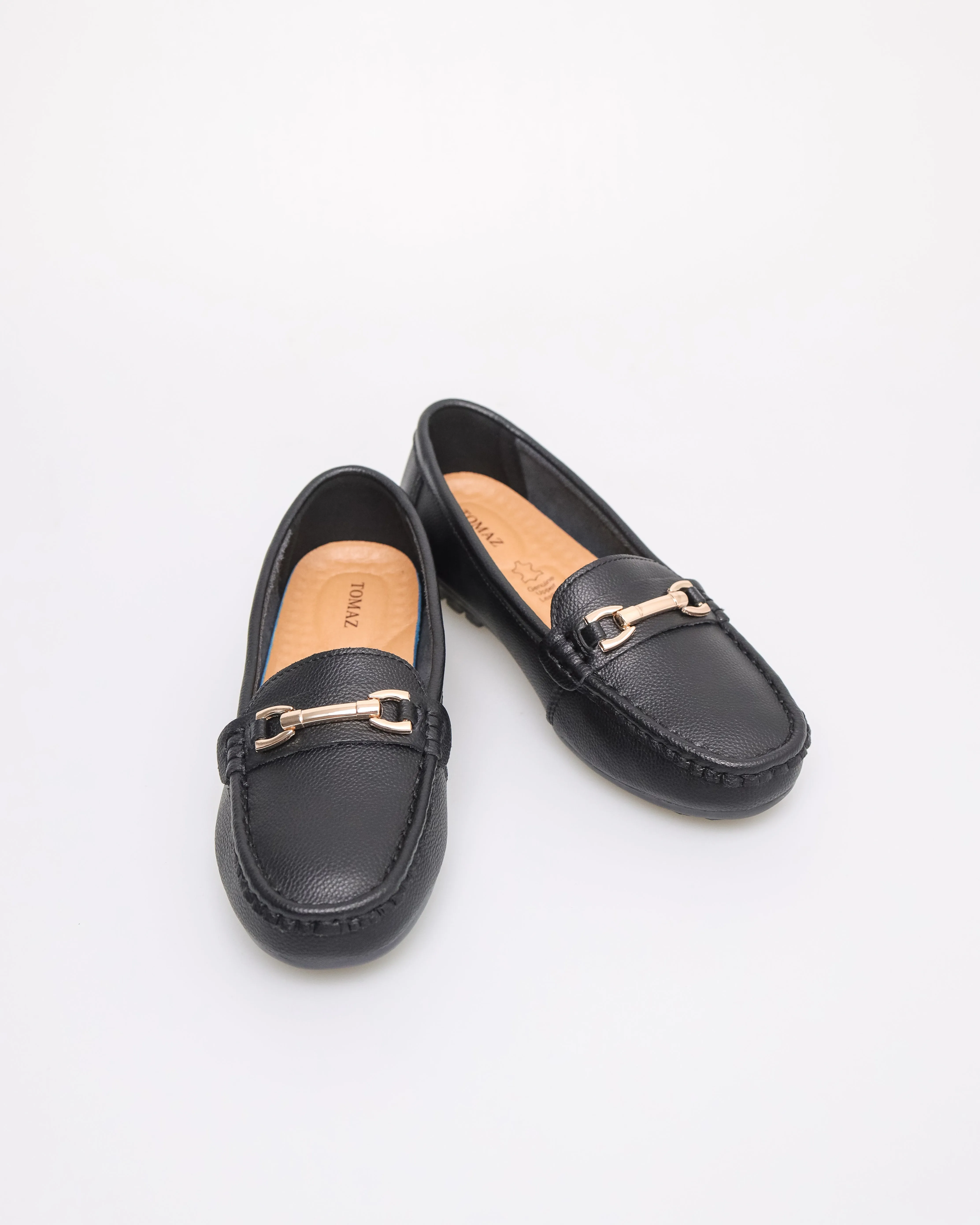 Tomaz YX200 Ladies Buckle Flats (Black)