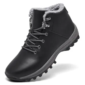 UNTMENU Mens Winter Warm Snow Boots Fur Lined Non-Slip Insulated Hiking Shoes