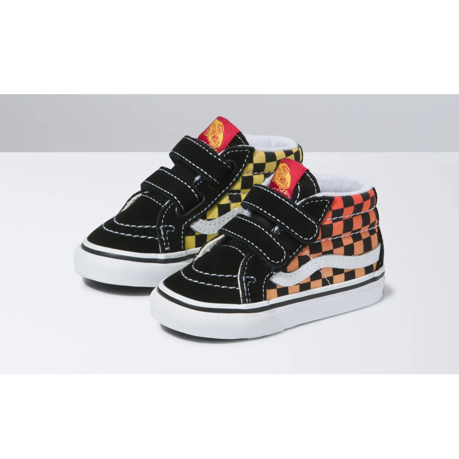 Vans Sk8-Mid Reissue V (Flame Logo Repeat) Black/Multi Toddler Shoes