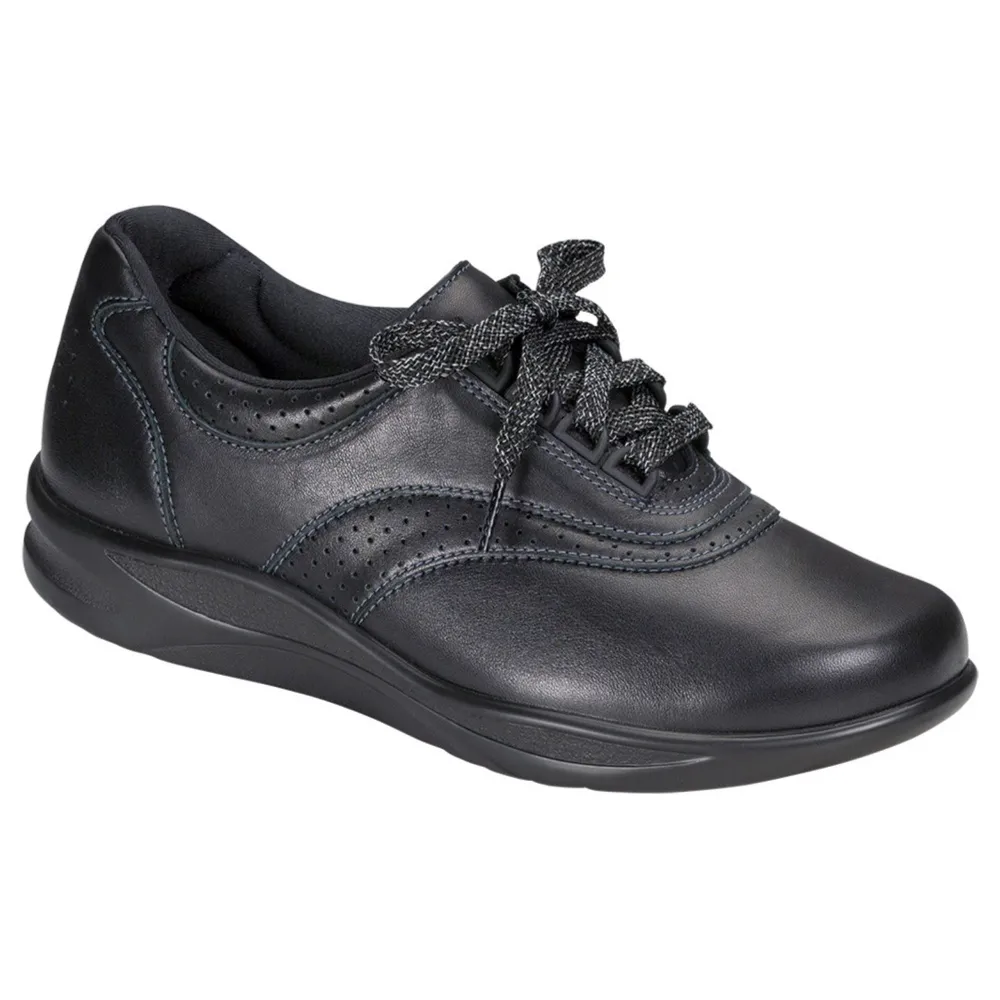 Walk Easy Black Leather Walking Shoe