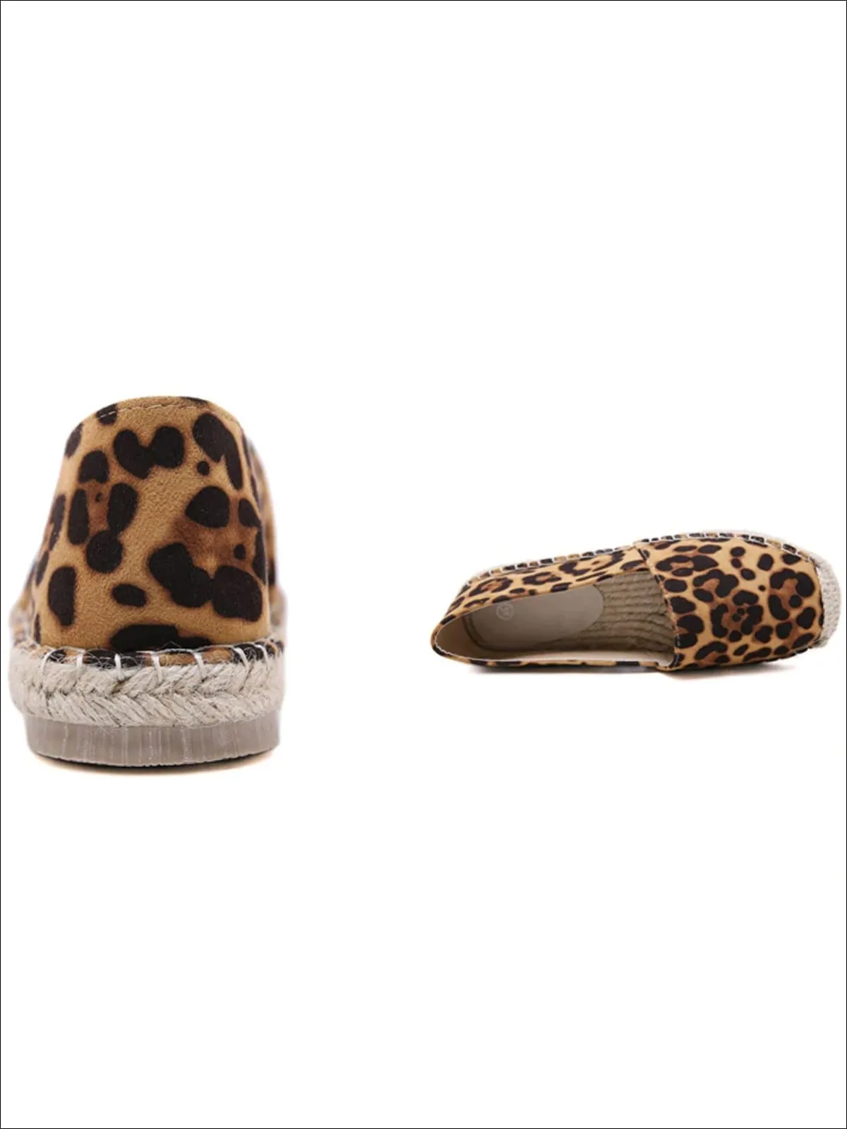 Women's Leopard Print Espadrilles Loafer Shoes By Liv and Mia